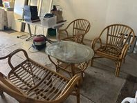 Trädgårdsmöbler loungeset i bambu