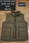 GANT D1. PUFFER VEST, DARK CACTUS  Storlek: 146/152