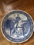 Vacker stor tallrik keramik Delft 1900-tal