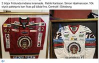 2 inramade Frölunda indians äkta matchtröjor