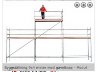 Byggställning 9x4m med gaveltopp
