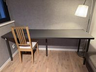 IKEA skrivbord 200×60 cm – Mörkgrå