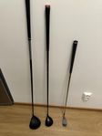 Vänster driver, fairway Wood, wedge
