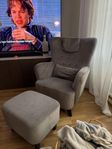 Elin fåtölj med fotpall 