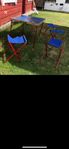 Campingbord med 4 stolar ihopvikbart