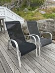 Två loungestolar i aluminium 