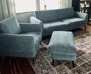 Mio soffa, fåtölj och fotpall