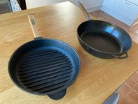 Selling two cast iron pans Brizoll and BIOL