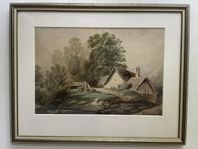 Akvarell 1800-tal ”Onkel Adam”