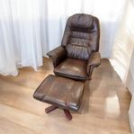 Fåtölj Lotus Möbelform skinn brun 