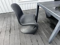 Utestolar svarta (8 st)- snygg design, underhållsfria