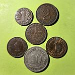 Samling av Äldre Mynt, 6 st
