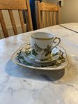 Hackefors vinranka 9 kaffekoppar med fat samt 4 assister