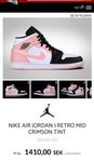 Nike Air Jordan 1 Retro Mid Crimson Tint, Storlek 43