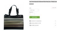 Snygg randig svart beige handväska Chabrand, nypris 1000kr