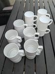 16 vita kaffekoppar – perfekta för kontor eller hemmet!