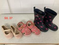 Fin-skor, sandaler, gummistövlar Stl. 27. Paketpris erbjuds
