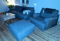 Mio soffa och fåtölj + pall