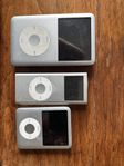 Tre iPod (160,4, 4 GB) säljes till samlare. Laddare saknas