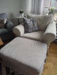 Ektorp soffa 3-sits och fåtölj med fotpall 