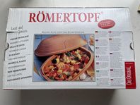 Lergryta Römertopf oanvänd