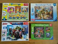 Pussel_Minecraft, dinosaurier, Avengers och Minions