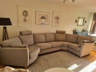 Stor soffa hög kvalitet grå/beige 
