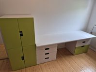 Stuva Ikea garderob, byrå och sängbord med bokhylla