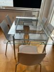 Komplett sett Glas bord & Stolar