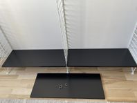 3 st svarta String-hyllplan (78x30 cm)
