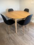 Matbord Marstrand ek och 4 stolar Jonstrup