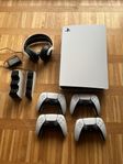 playstation 5 digital edition med 4 kontroller och tillbehö