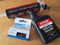 Oanvända tubeless/slanglösa injector + sealant + repairkit