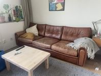 Brun läder soffa 