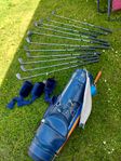 golfbag med 11 klubbor 
