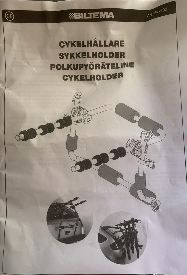 Oanvänd cykelhållare 3 cyklar 