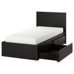 IKEA Malm svart sängstomme (90 cm) med förvaring
