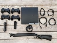 PS3 + 4 Kontroller + PlayStation Move + 22 Spel