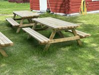 Nytillverkat picknickbord trädgårdsbord bänkbord