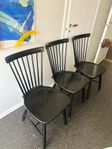 Carl Malmsten Lilla Åland, 3 sty svarta stolar