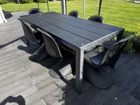 Stolar svarta (8 st) för kök, matsal, altan etc.