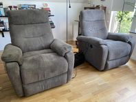 FYND! 2 fåtöljer med el-recliner, massage, värme, lift