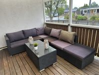 Loungegrupp svart konstrotting