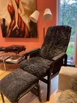 Bergen Recliner fåtöljer inkl fotpall Fårskinn