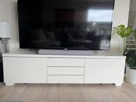 BESTÅ BURS - TV-bänk högglans vit, 180x41x49 cm