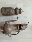 indian aftaba + etched brass + copper