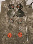 Motionfitness Viktplattor 1.25-15kg & skivstång 10kg