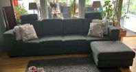 4 sitts soffa med divan/sittpuff