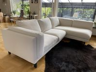 Nockeby 2-sits soffa med schäslong och dubbla klädslar