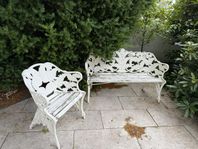 Gjutjärns soffa och stol, Ormbunke